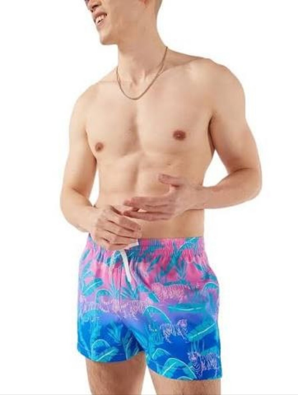 Chubbies Swim Trunks Men Medium 5.5 Inch Blue Jaguar Hydrofoils Brief Mesh